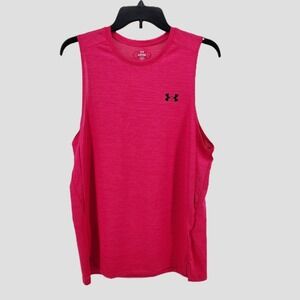 Under Armour Mens Small Tech‎ Vent Tank Top Pink Loose Athletic Workout Shirt